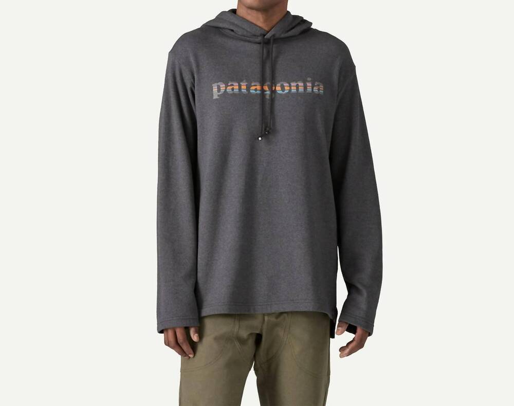 NEW PATAGONIA lightweight '73 text logo wildrise hoody in ink black